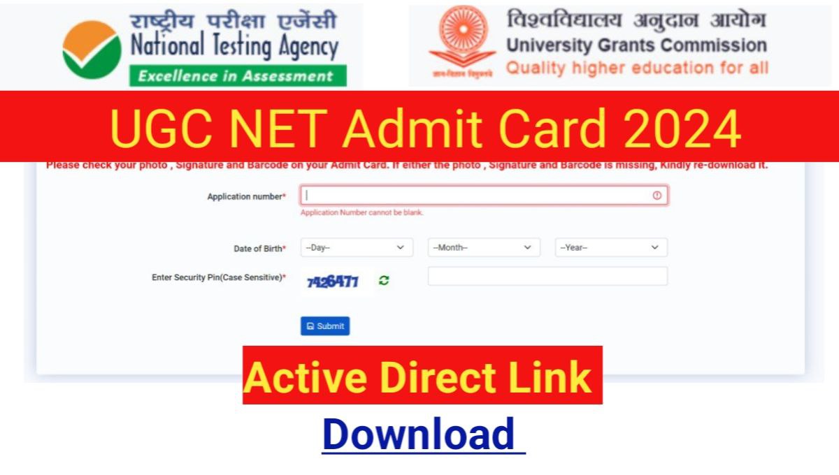 UGC NET Admit Card Download 2024