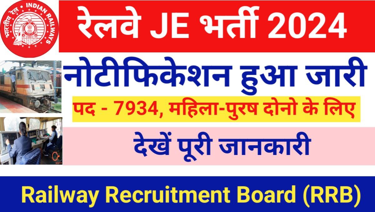 Railway RRB Junior Engineer Vacancies 2024: Notification Out for 7934 Posts Check Full Details Apply Online Eligibilty Here