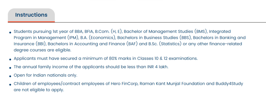 Raman Kant Munjal Scholerships Online Apply Process