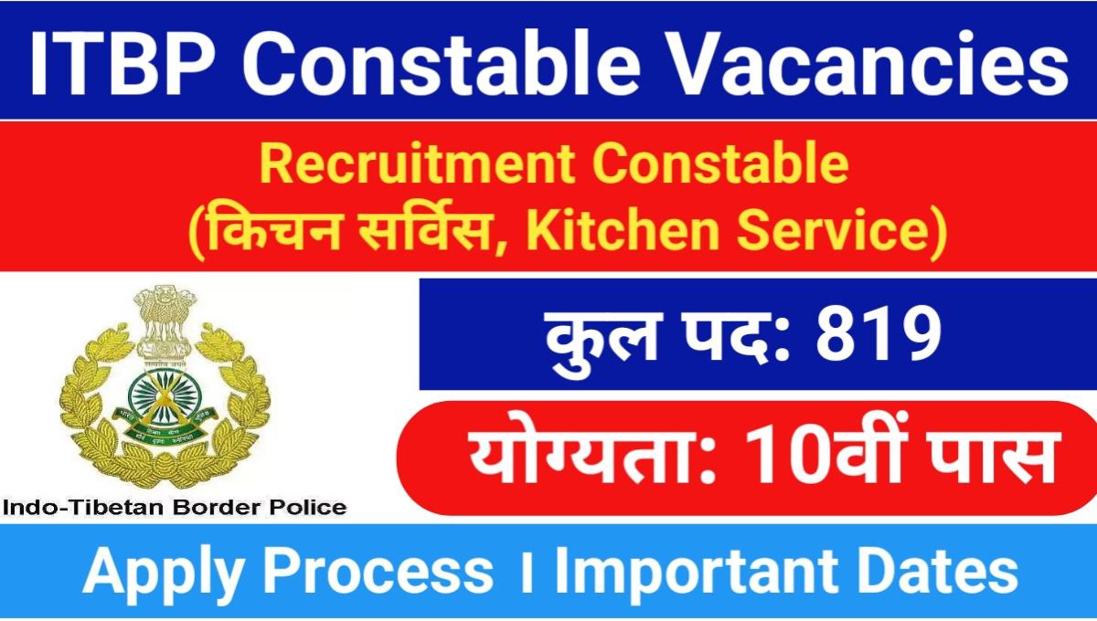 ITBP Constable Kitchen Services Recruitment 2024