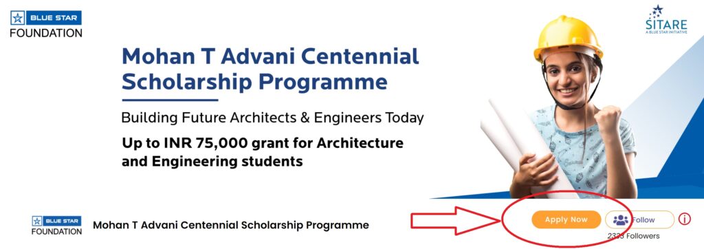 Mohan T Advani Centennial Scholarship Programme Apply